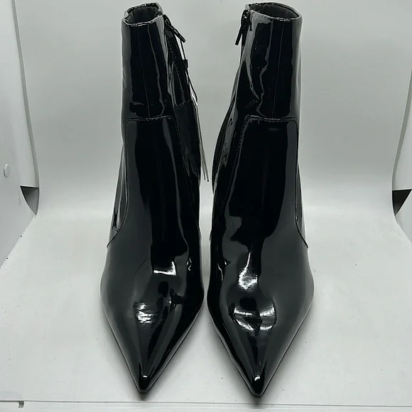 Zara NWT Shiny Black Stiletto Heel Ankle Booties Boots Shoes **Sz 40/US 9**🔥🔥 - Picture 2 of 9